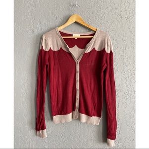 ModCloth Paris Cafe Button Cardigan in Bordeaux